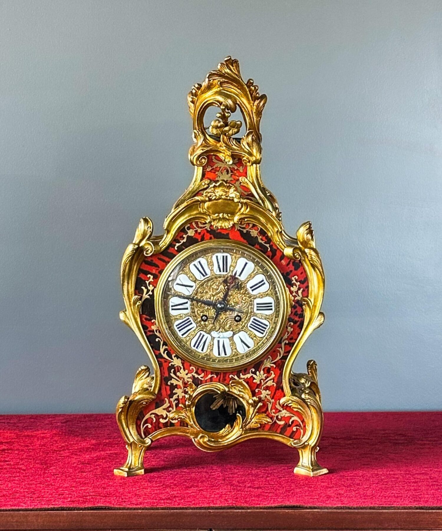 Fransız Boulle Saat - Pendule Cartel Louis XV Stili