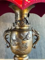 Kadife Başlıklı Bronz Lambader - Görsel 4