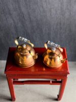 Porselen Saplı Bakır Demlikler - Çift - Görsel 2