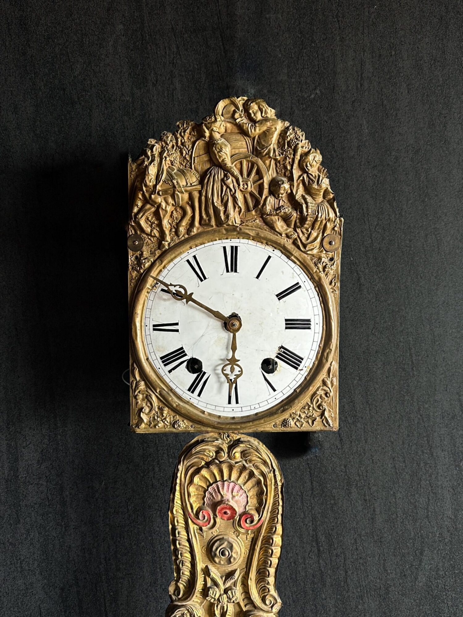 Antika Fransız Duvar Saati - Görsel 1