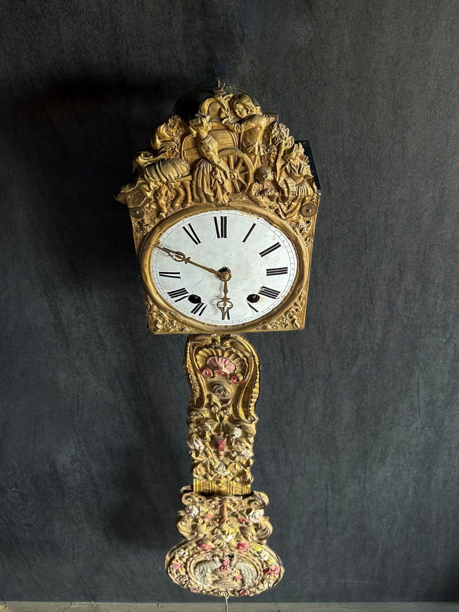 Antika Fransız Duvar Saati - Görsel 2