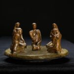 Döner Tablalı Bronz Heykel