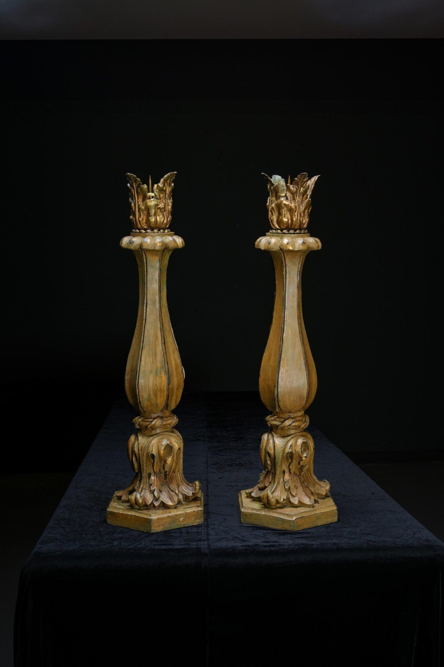 Büyük Metal Şamdanlar - Çift - Görsel 1