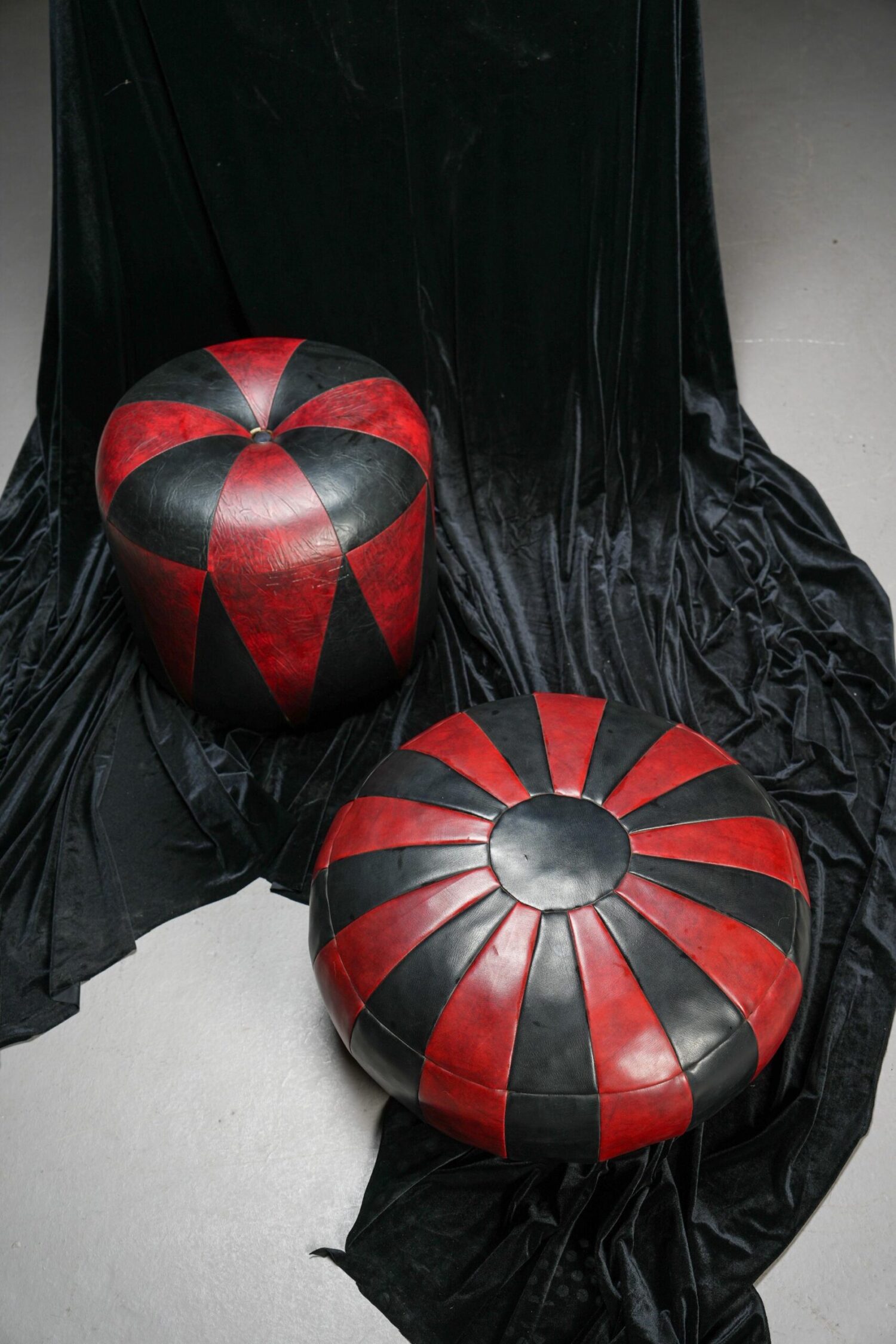 Kırmızı & Siyah Puf Takımı - Çift - Görsel 2