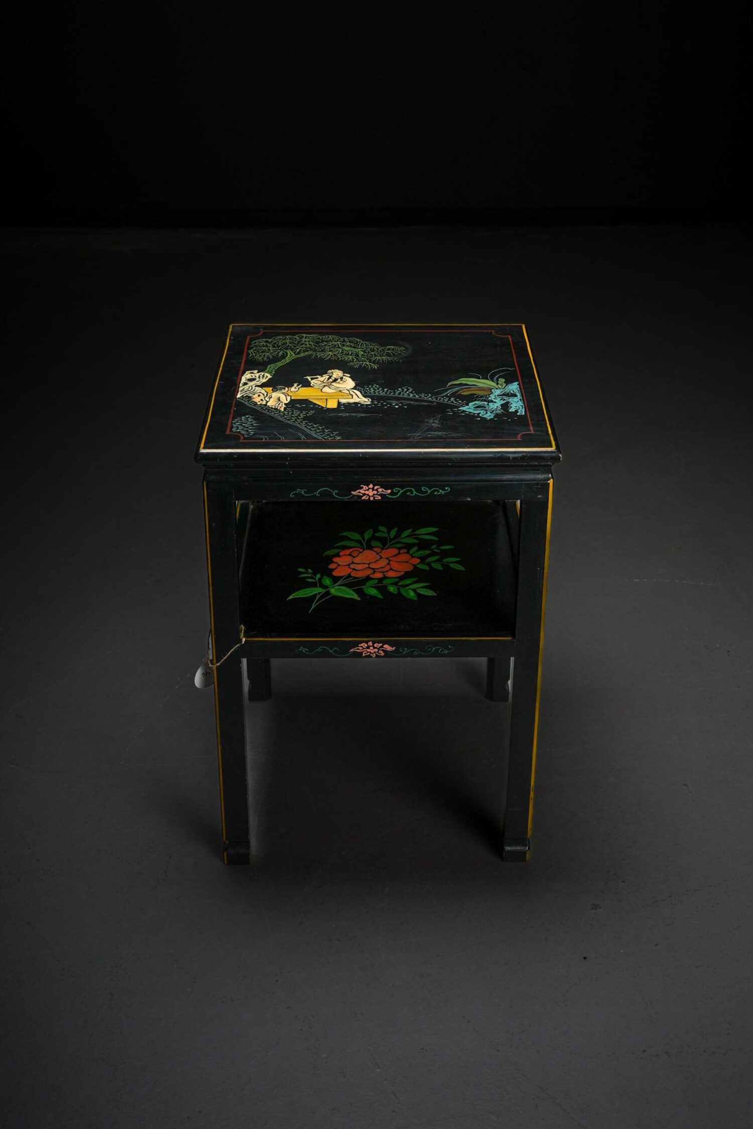 El Boyaması Siyah Çin Sehpa - Görsel 1