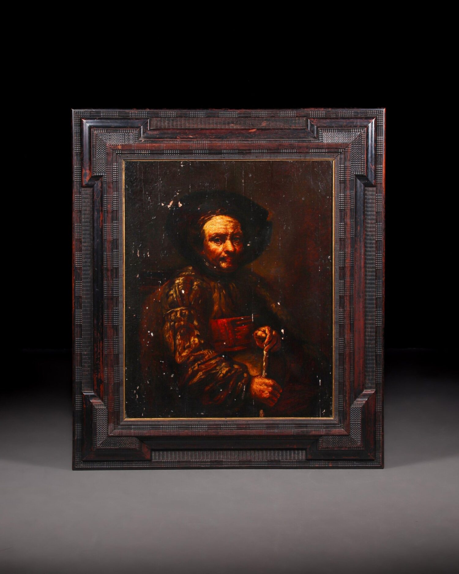 Rembrandt School, 17th Century. "Rembrandt van Rijn Portrait" - Görsel 1