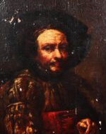 Rembrandt School, 17th Century. "Rembrandt van Rijn Portrait" - Görsel 2