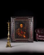 Rembrandt School, 17th Century. "Rembrandt van Rijn Portrait" - Görsel 10