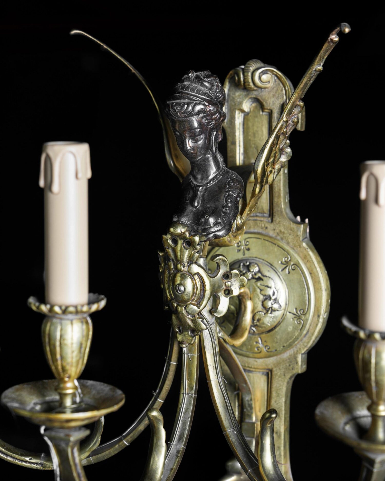 Kanatlı Siren Figürlü Bronz Aplikler - Çift - Görsel 6