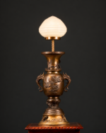 Kadife Başlıklı Bronz Lambader