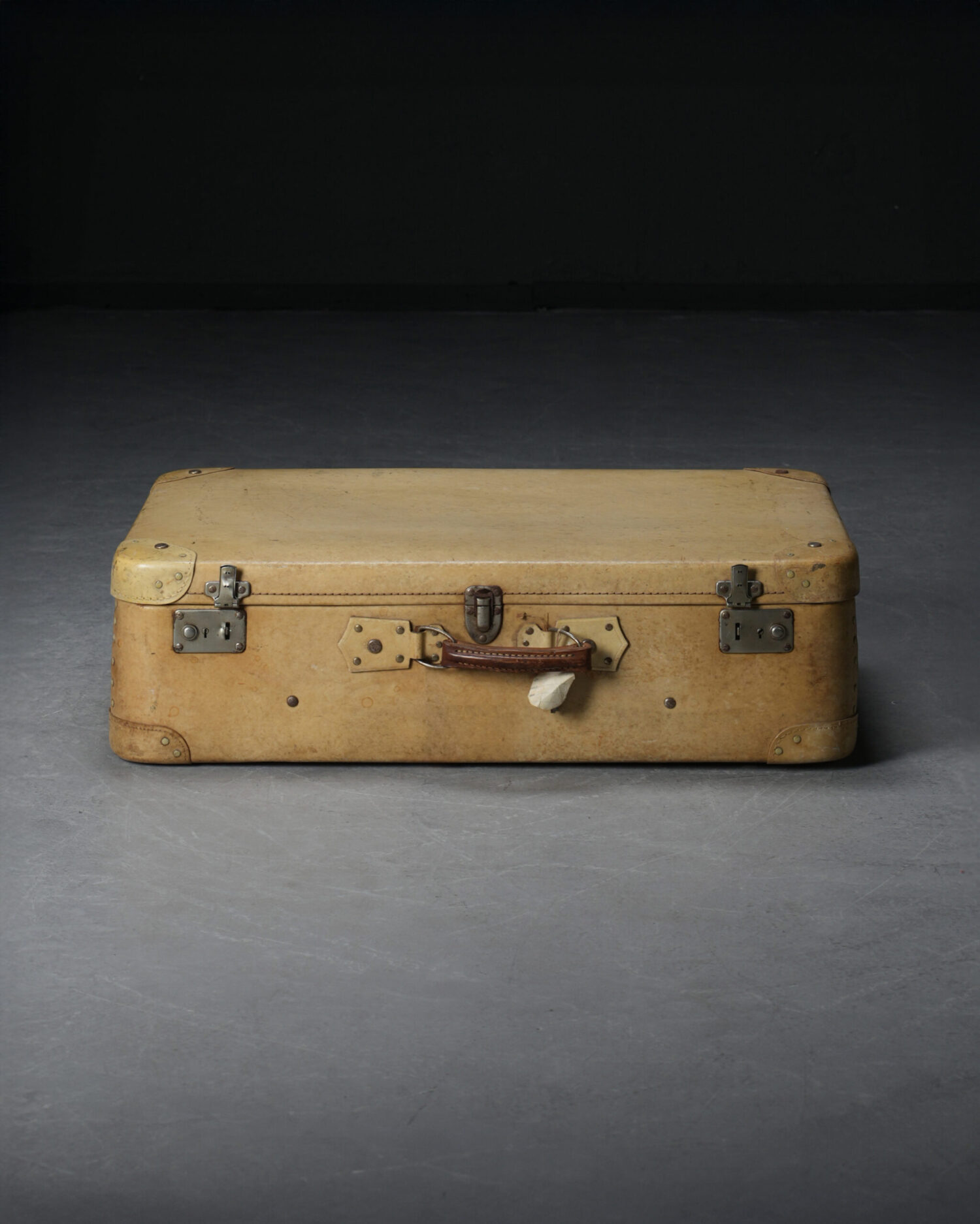 Krem Rengi Vintage Valiz - Görsel 1