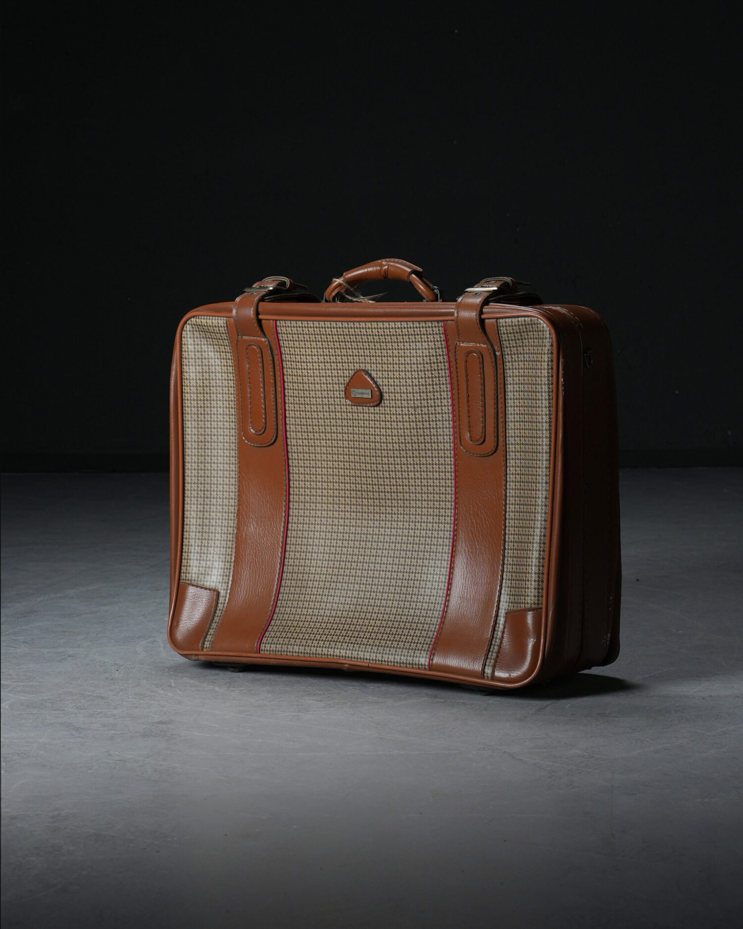 Kemerli Kahverengi Vintage Valiz - Görsel 1