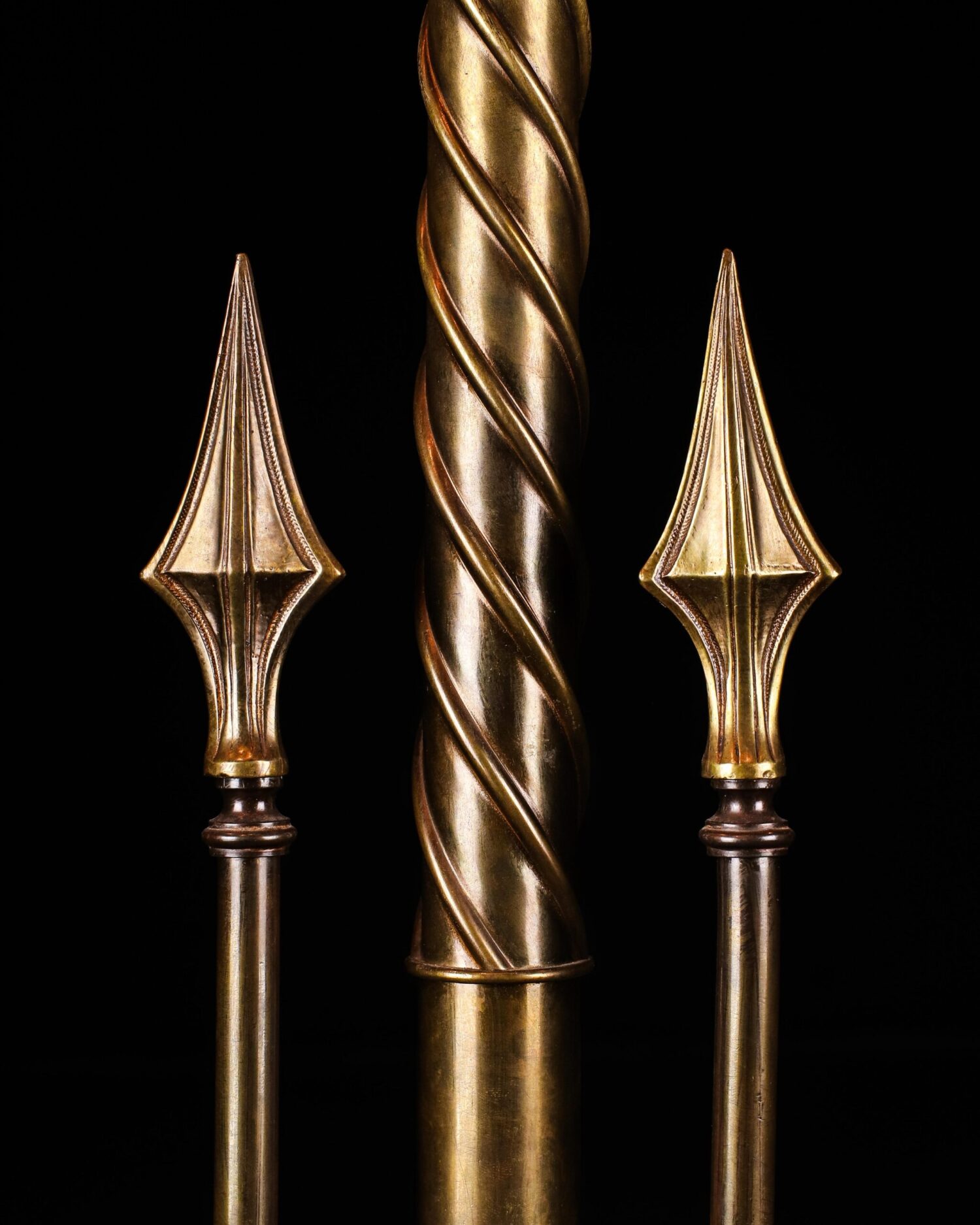 Altın Vermeyli Bronz Lambalar - Çift - Görsel 4