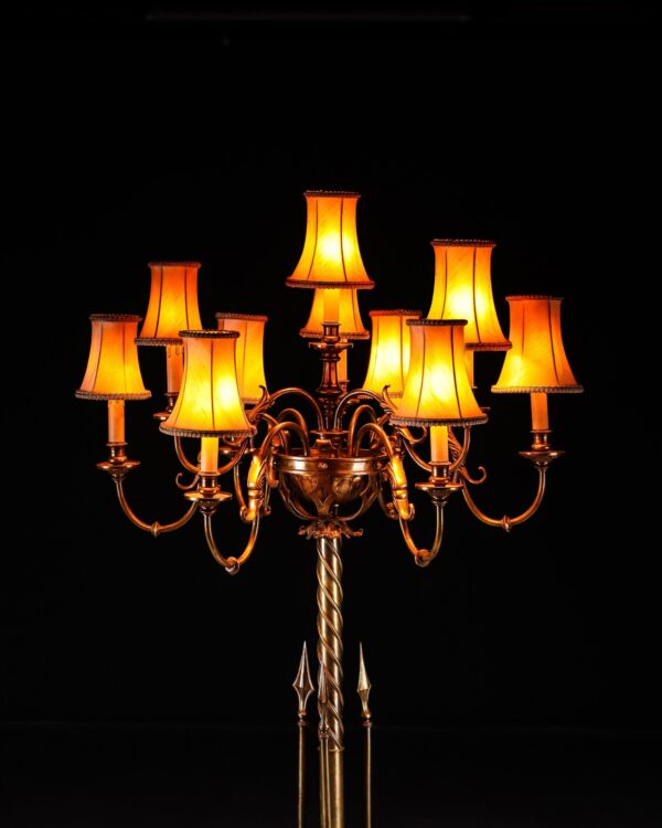 Altın Vermeyli Bronz Lambalar - Çift - Kod 3568