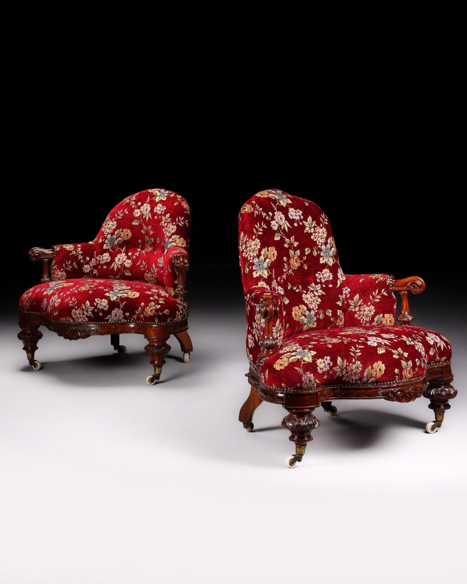 Victorian Parlor Chairs - Çift - Görsel 1