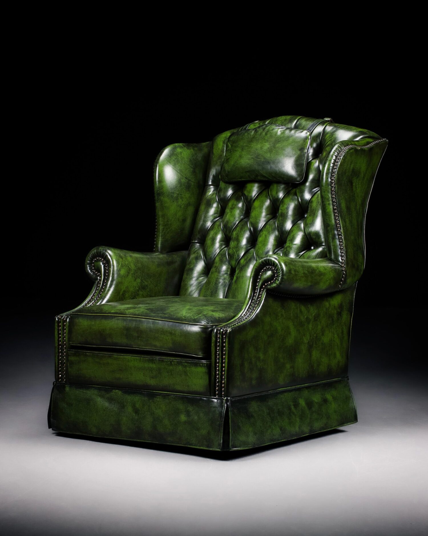 Yeşil Chesterfield Berjer ve Puf - Görsel 2