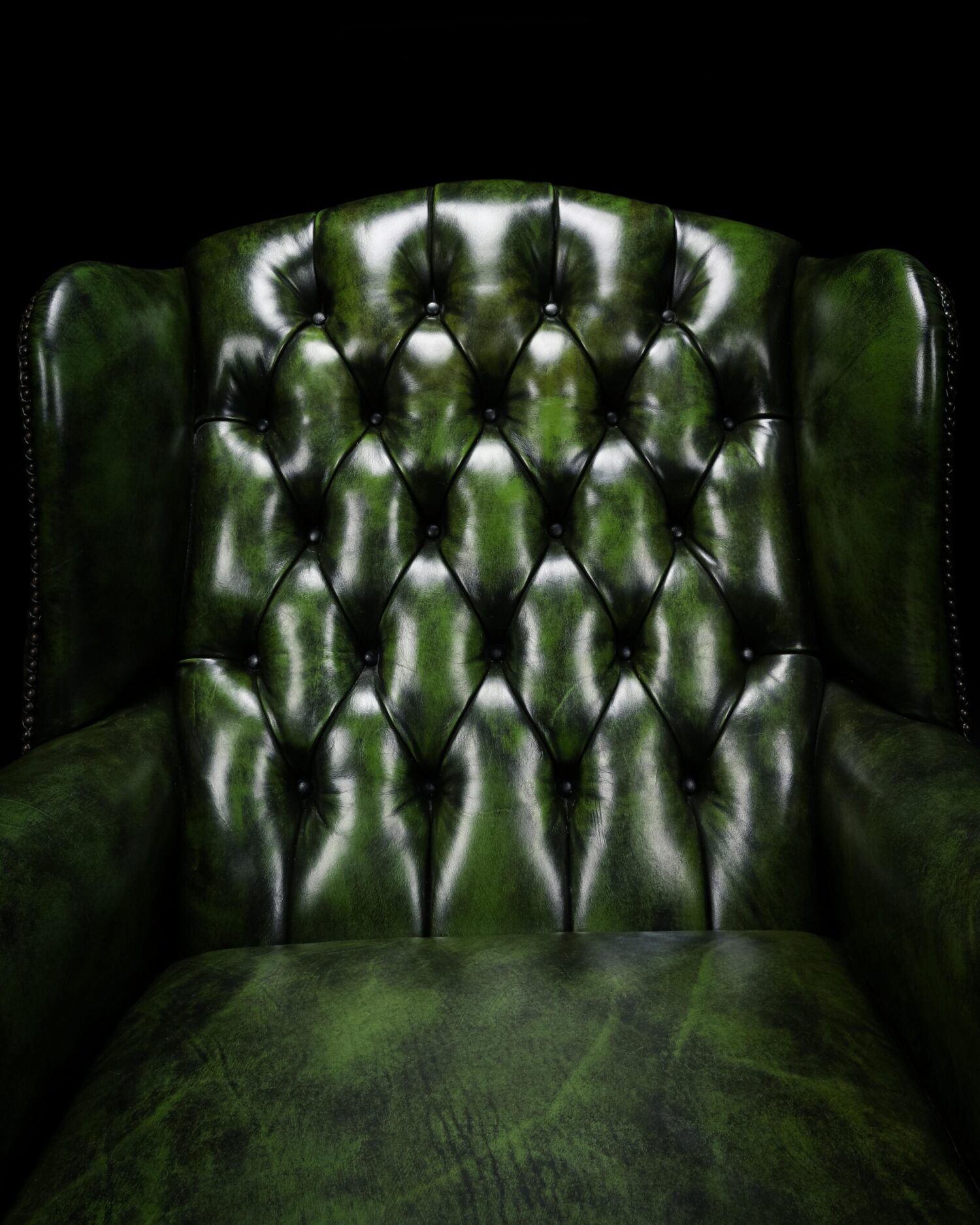 Yeşil Chesterfield Berjer ve Puf - Görsel 3