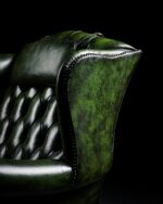 Yeşil Chesterfield Berjer ve Puf - Görsel 6