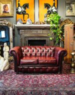 Kırmızı Chesterfield Kanepe - Kod 3565