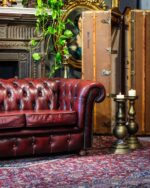 Kırmızı Chesterfield Kanepe - Kod 3565