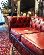 Kırmızı Chesterfield Kanepe - Kod 3565