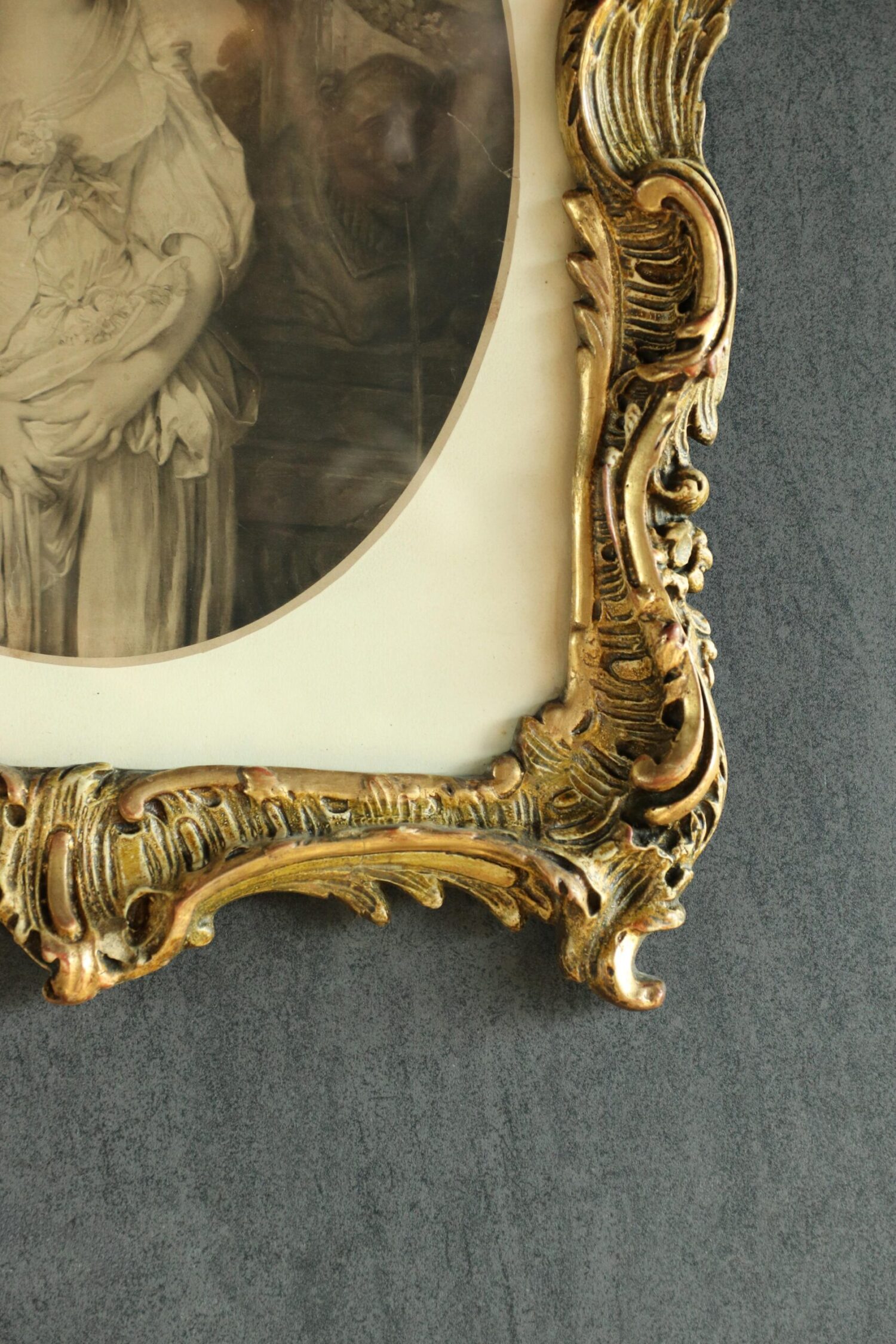 Bronz Çerçeveli Antika Tablolar - Çift - Görsel 4