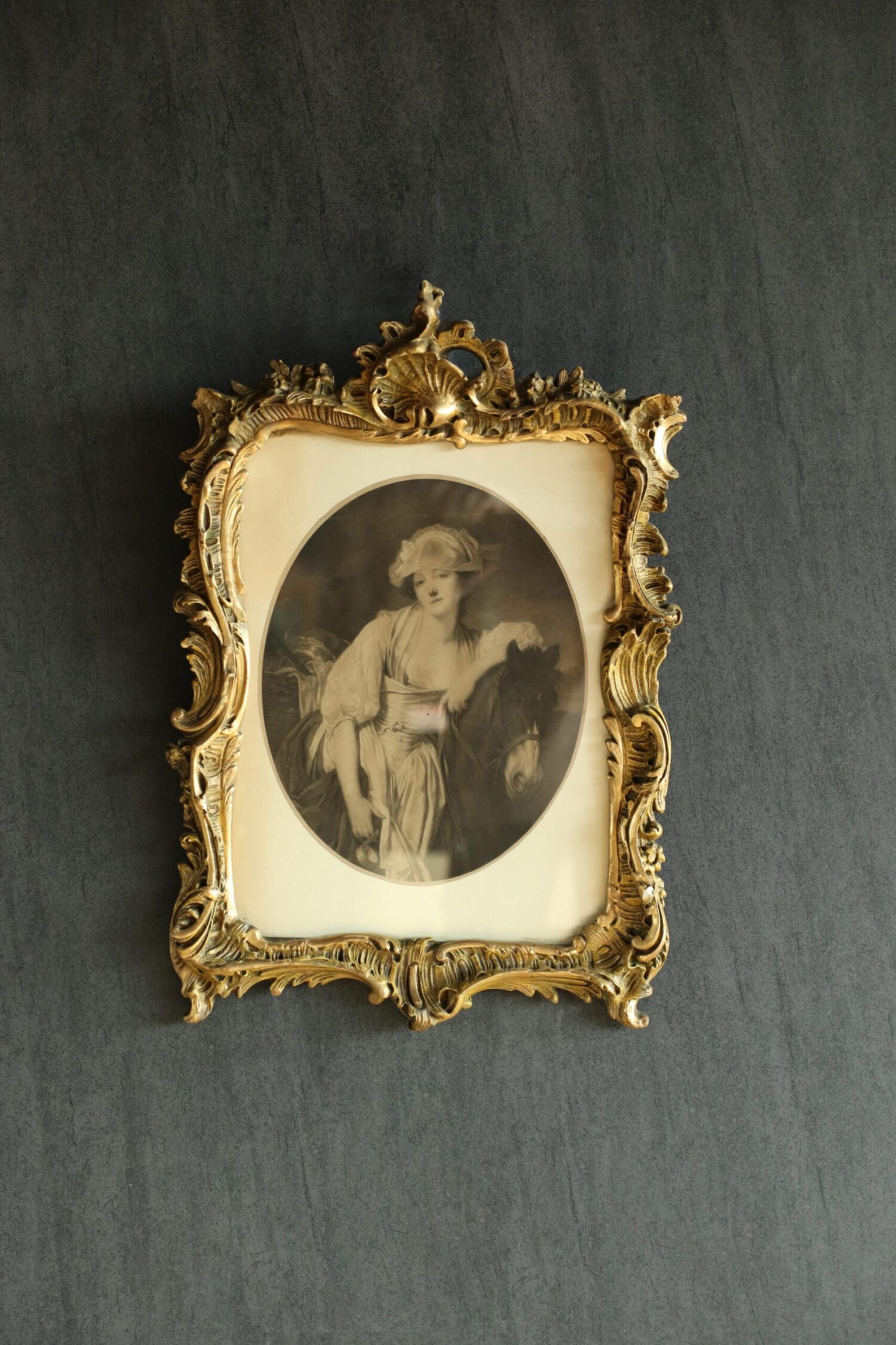 Bronz Çerçeveli Antika Tablolar - Çift - Görsel 2