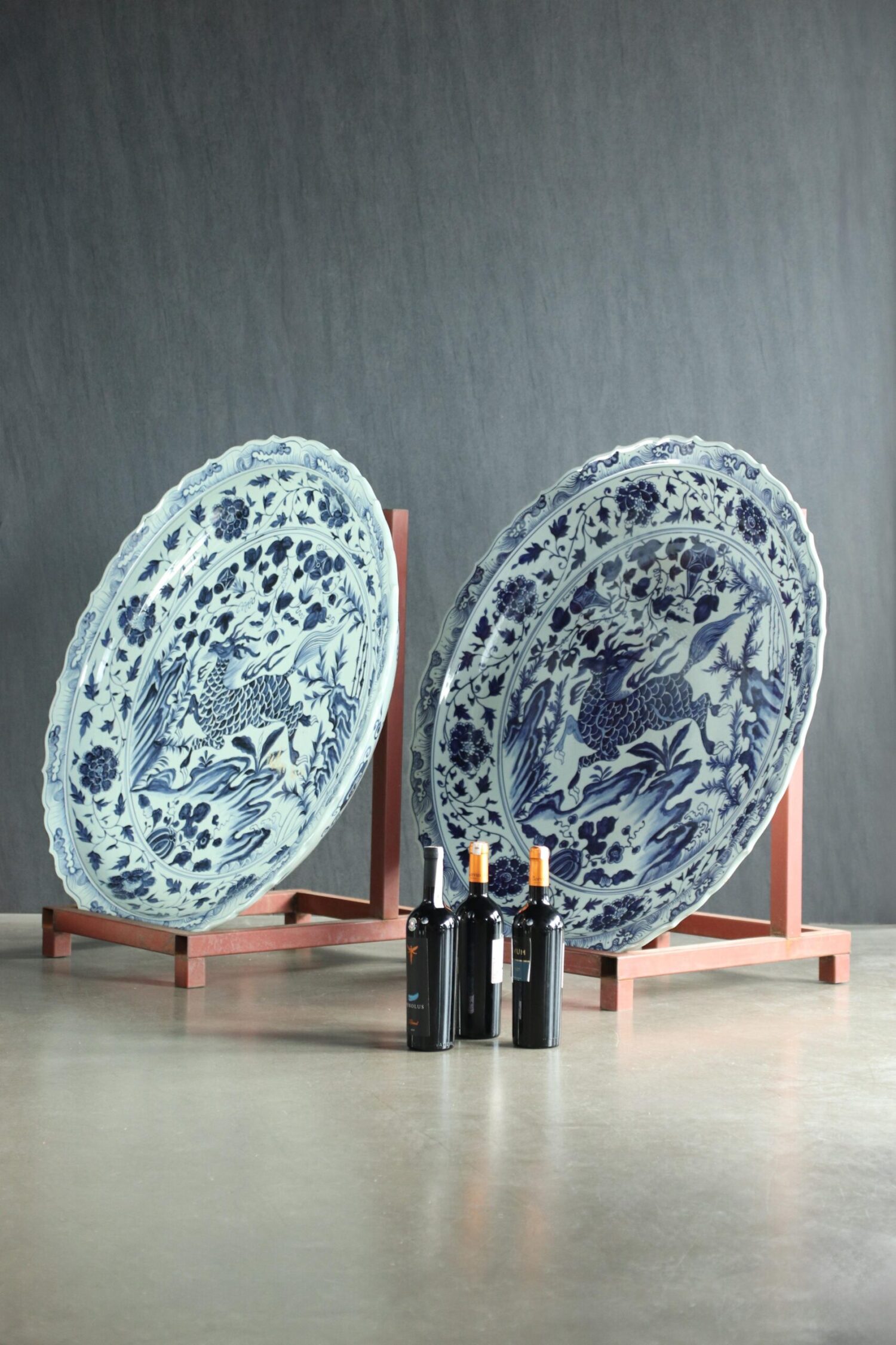 Büyük Porselen Çin Tabakları - Çift - Görsel 2