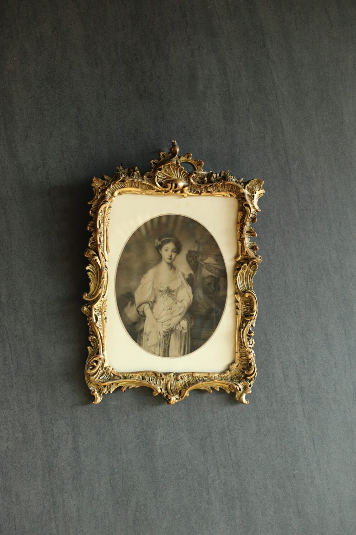 Bronz Çerçeveli Antika Tablolar - Çift - Görsel 1