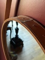 Adnet Yuvarlak Deri Ayna - Pembe - Görsel 2