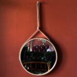 Adnet Yuvarlak Deri Ayna - Kahve