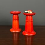 Kırmızı Vintage Şamdanlar - Çift