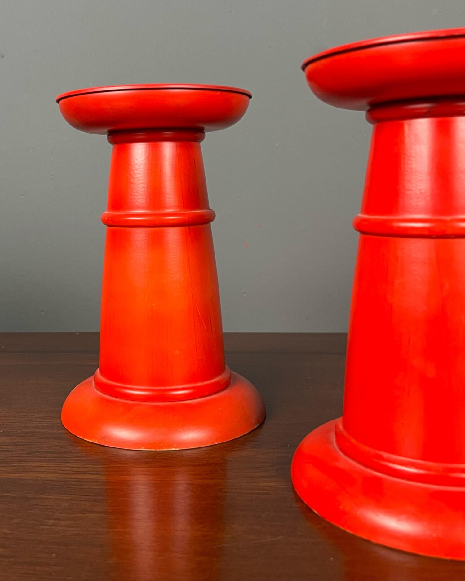 Kırmızı Vintage Şamdanlar - Çift - Görsel 2