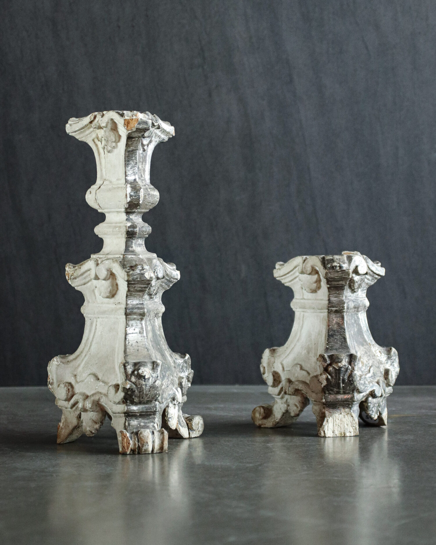 Rustik Ahşap Şamdanlar - Çift - Görsel 1