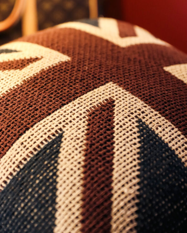 Union Jack Kare Örme Yastık - Kod 3662