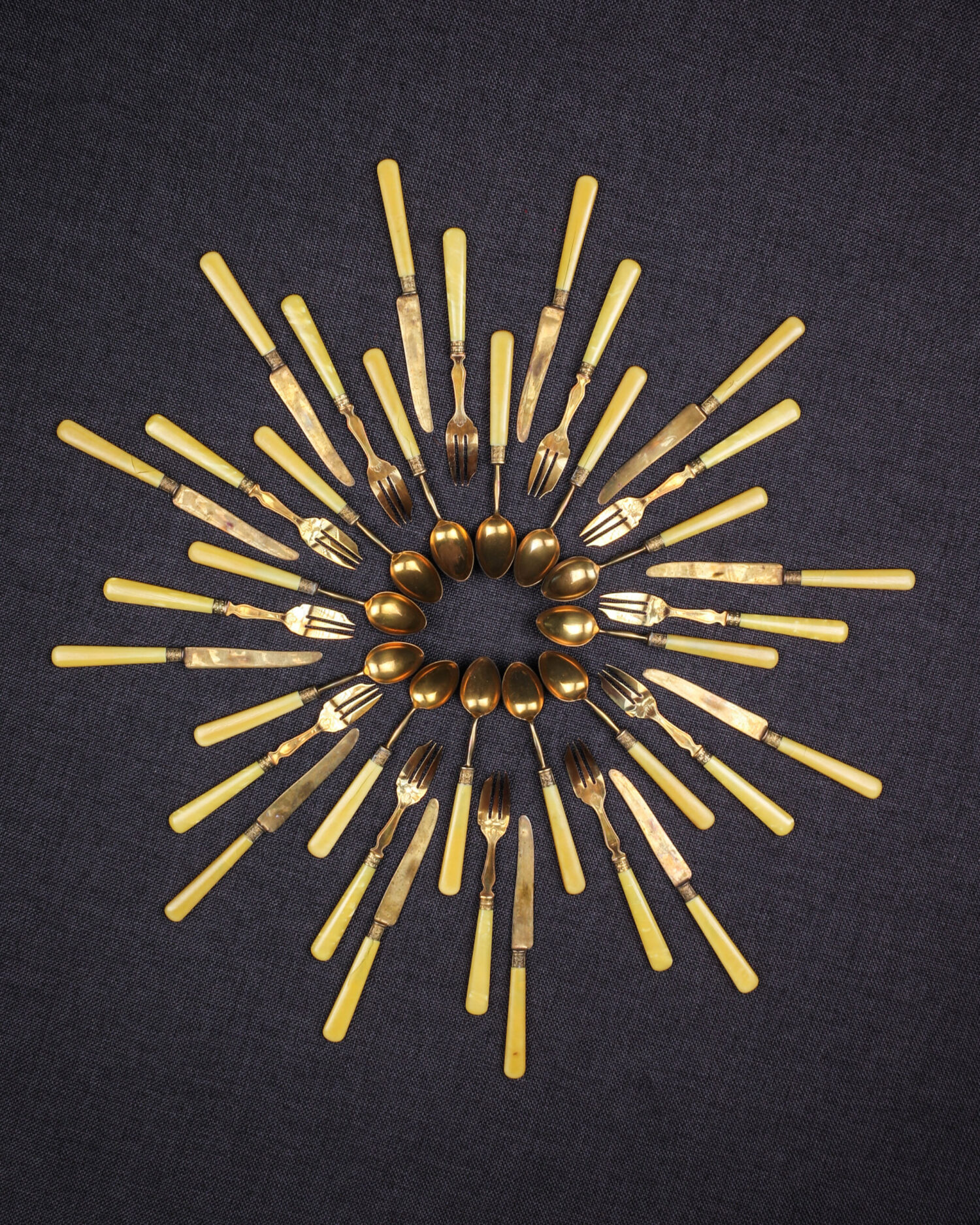 Kemik Saplı 12 Kişilik Tatlı Servis Seti - Görsel 5