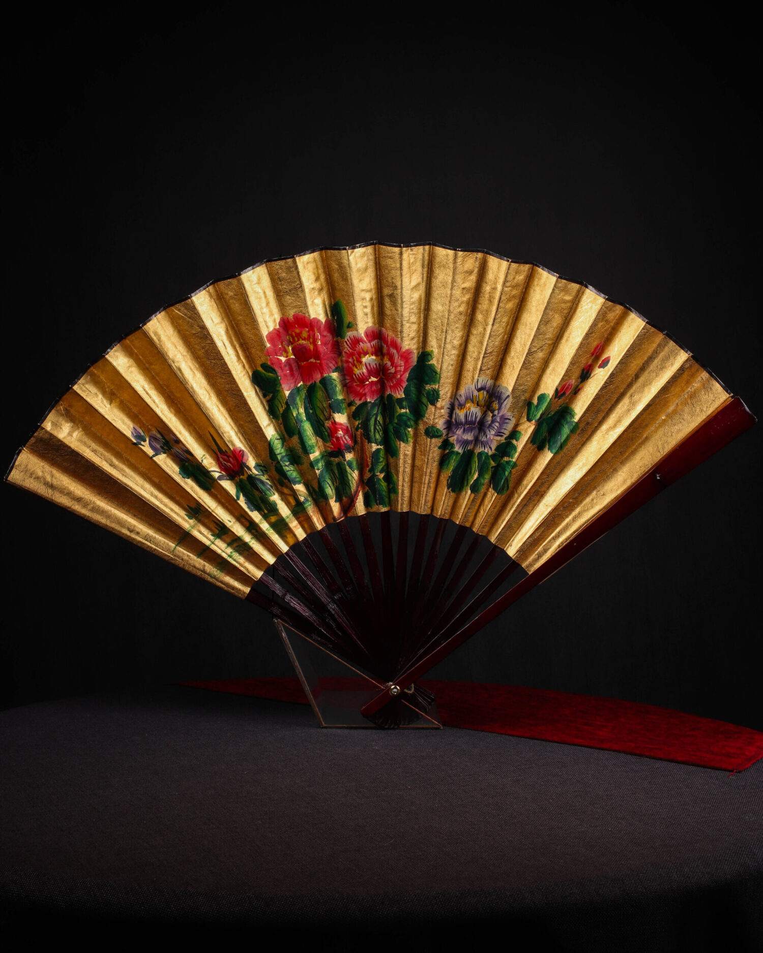 El Boyaması Büyük Çin Yelpazesi - Görsel 1