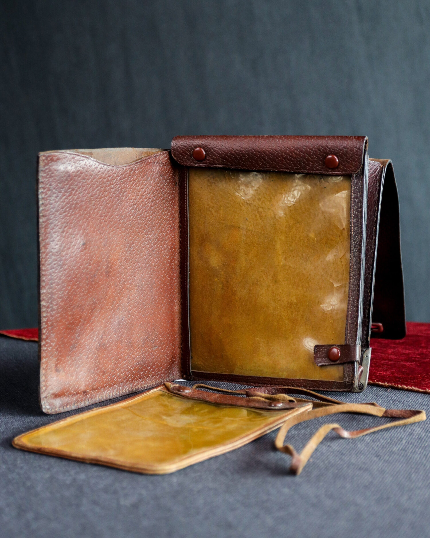 Antika Deri Harita Çantası - Görsel 3