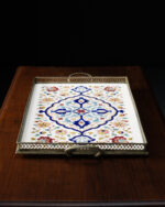 Pirinç Kenarlı Çini Tepsi