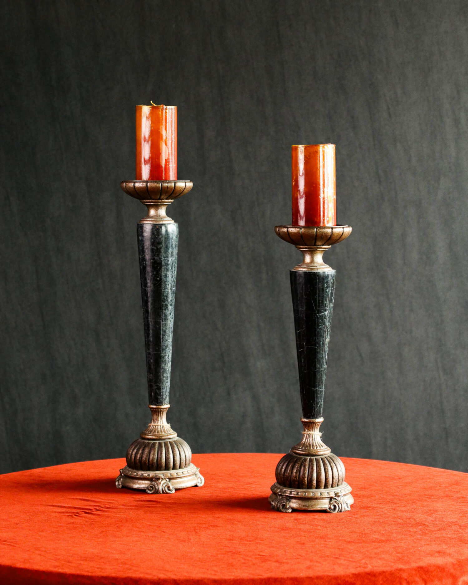 Büyük Mermer Şamdanlar - Çift - Görsel 1