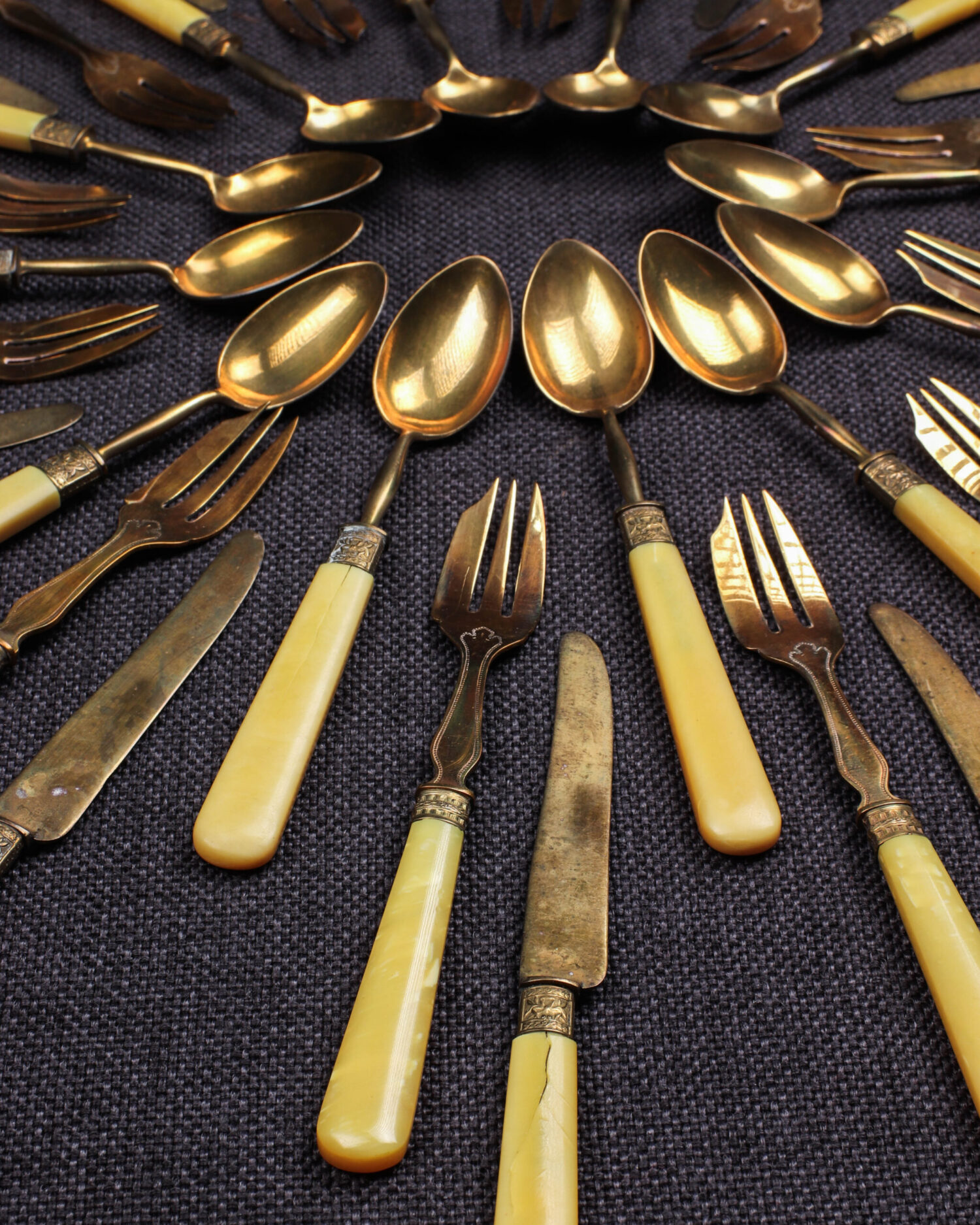 Kemik Saplı 12 Kişilik Tatlı Servis Seti - Görsel 3