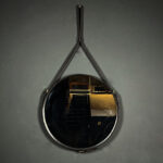 Adnet Yuvarlak Deri Ayna - Acı Kahve - Kod 3807