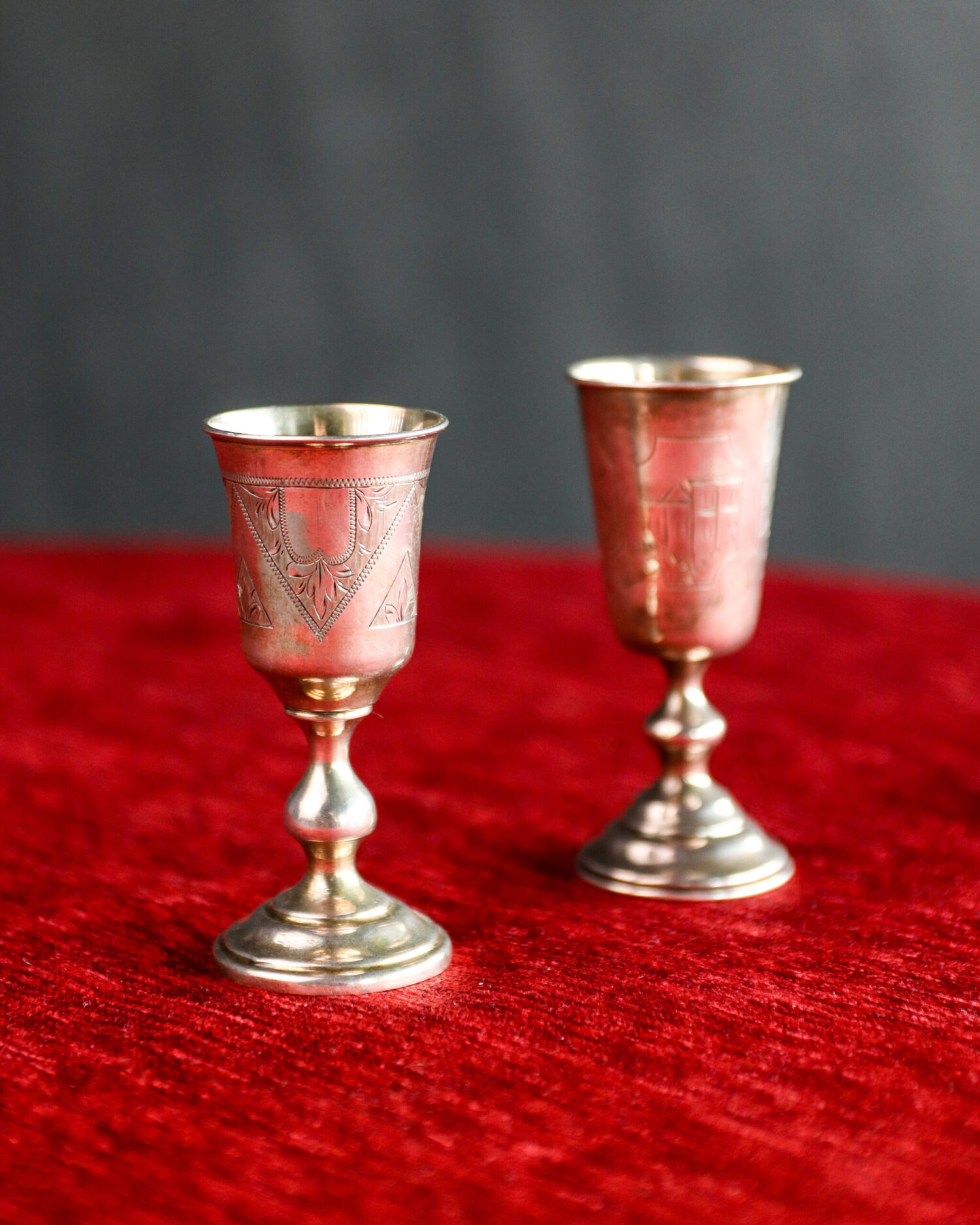 Gümüş Kaplama Küçük Kadehler - Çift - Görsel 1