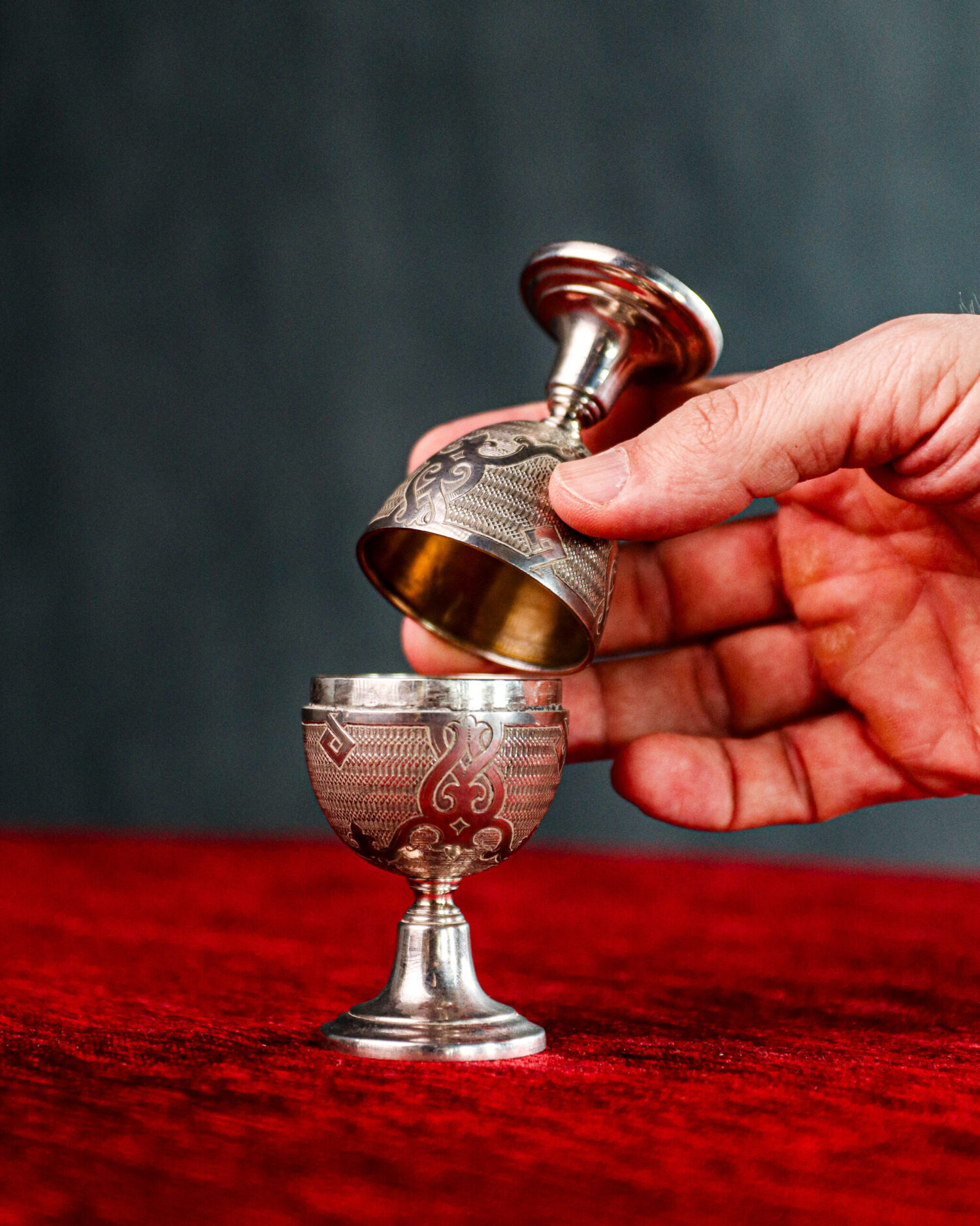 Gümüş Yumurta Antika Kadehler - Görsel 2