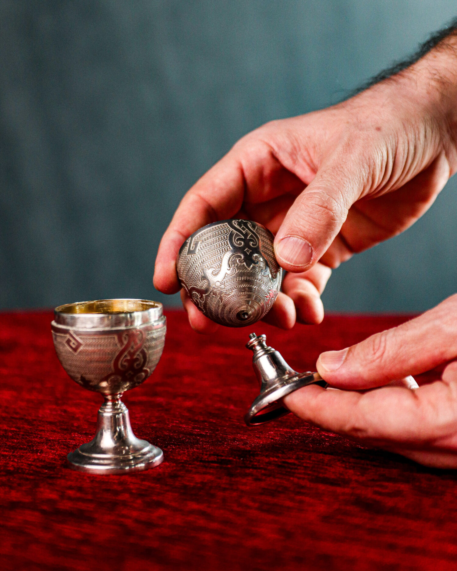 Gümüş Yumurta Antika Kadehler - Görsel 3