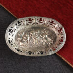 Alman Gümüşü Melek Kabartmalı Tabak