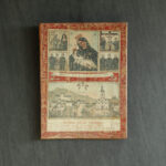 Ahşap Panel Üzerine Uygulanmış El Boyaması Antika Kumaş