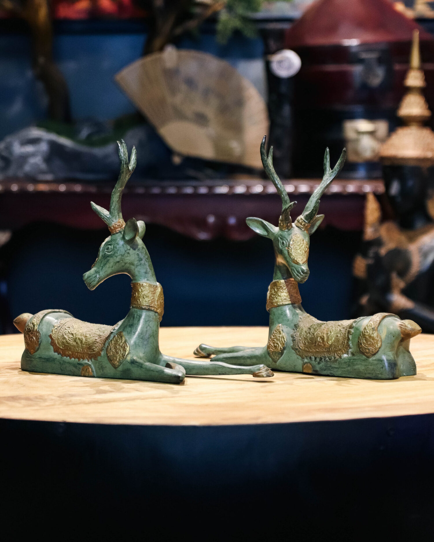 Bronz Geyik Heykelleri - Çift - Görsel 2