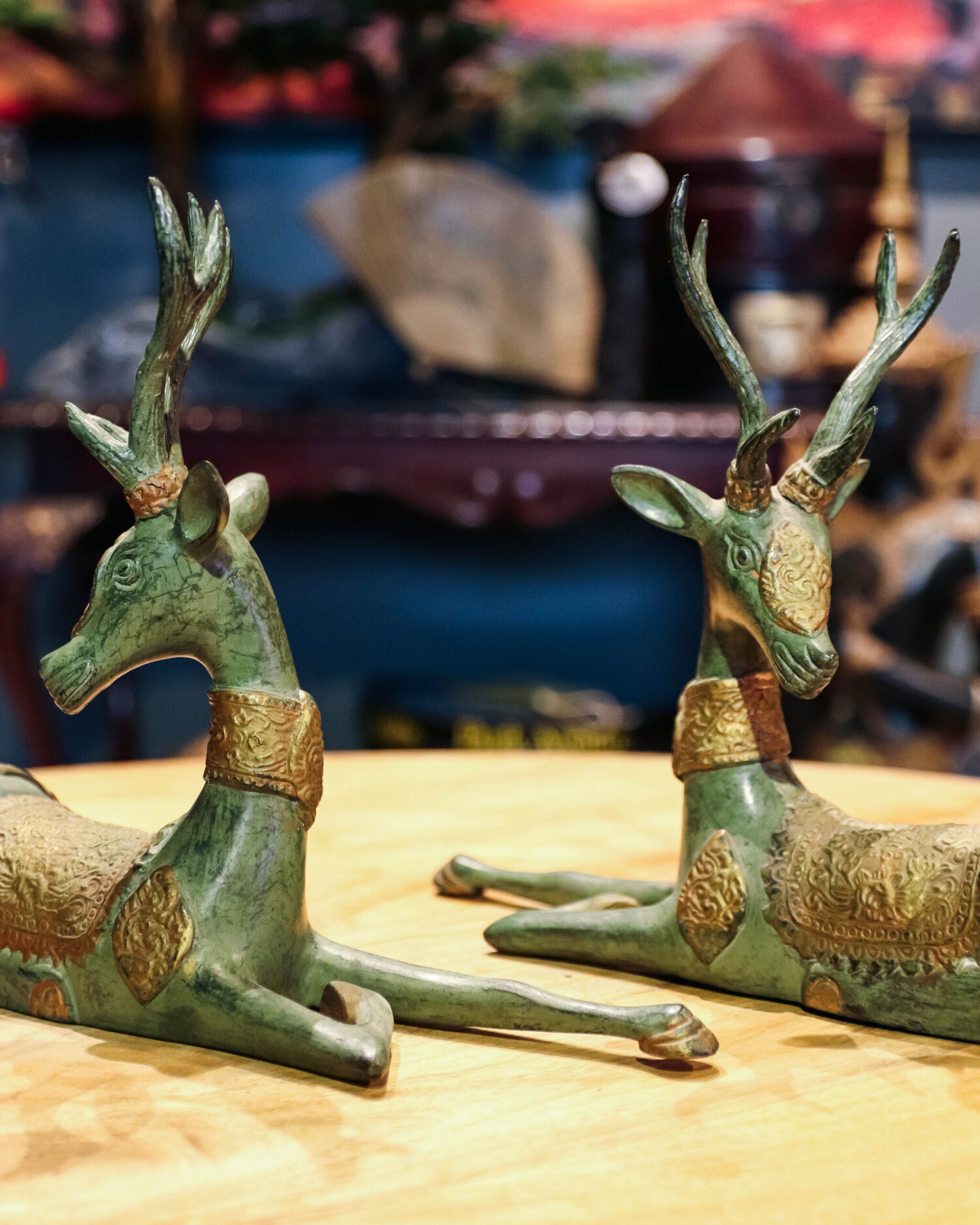 Bronz Geyik Heykelleri - Çift - Görsel 1