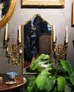 Aslan Figürlü Pirinç Şamdan - Tek